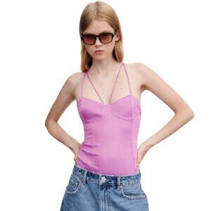 Zara Satin-Effect Strappy Bodysuit